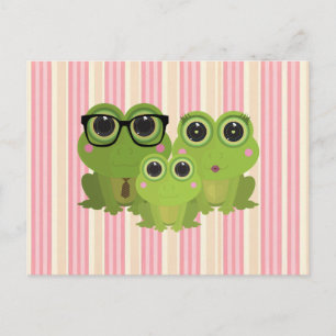 Carte postale de la famille de grenouilles mignonn