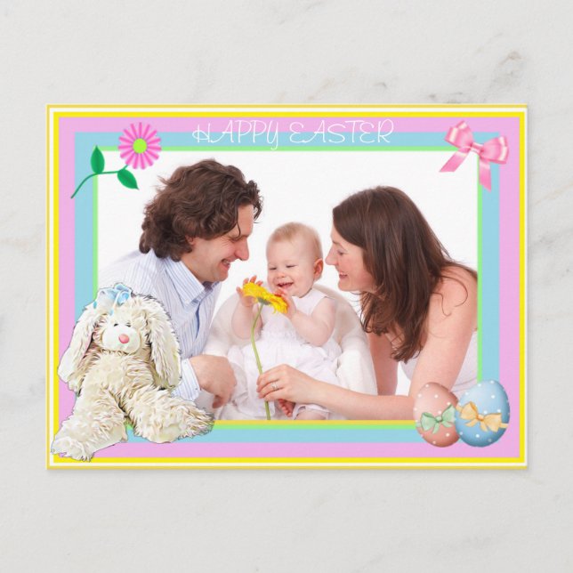 Carte postale de la famille personnalisée de Pâque (Devant)