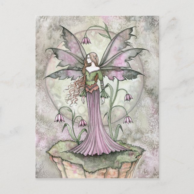 Carte postale de la fée de la fleur de lune tranqu (Devant)