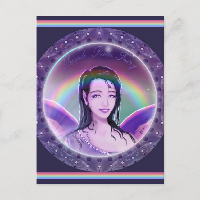 Carte postale de la fée de la pluie violette (Devant)