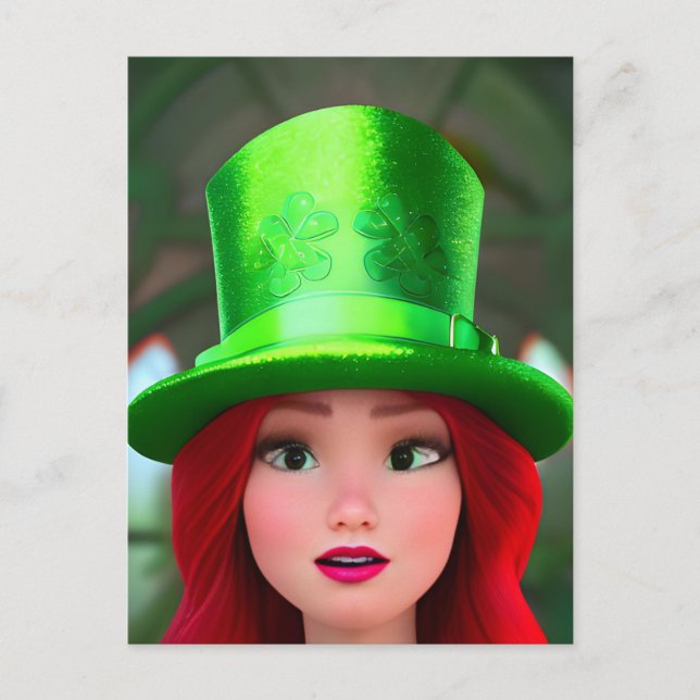 Carte postale de la femme de la Saint-Patrick (Devant)