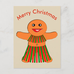 Carte postale de la femme de pain d'épice de Noël