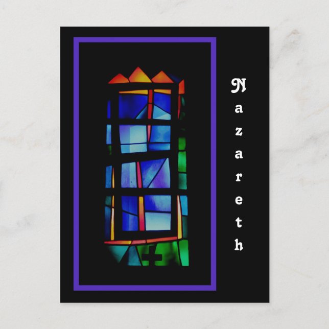 Carte postale de la fenêtre en verre de Nazareth (Devant)