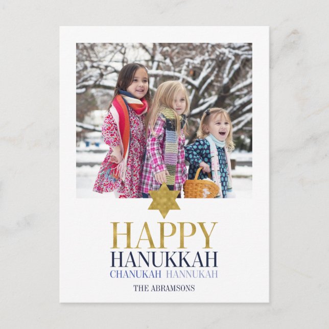 Carte postale de la fête de Noël Hanoukka Chanukah (Devant)