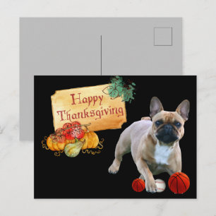 Carte postale de la fête de Thanksgiving avec un b
