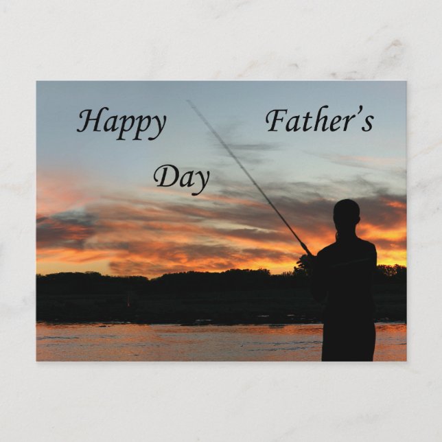 Carte postale de la Fête des pères de pêche au cou (Devant)