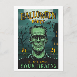 Carte postale de la fête d'Halloween de Frankenste