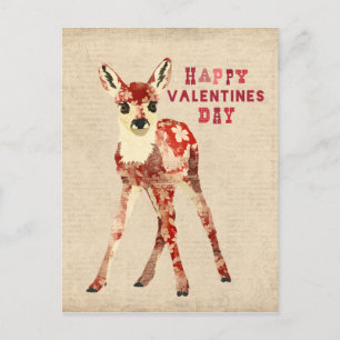 Carte postale de la Fête Rouge Florale Valentines