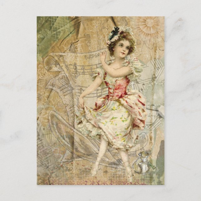 Carte postale de la feuille de musique victorienne (Devant)