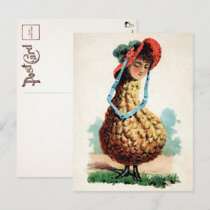 Carte postale de la fille à la gourde victorienne 