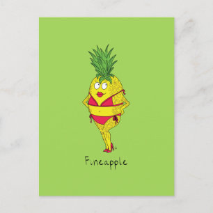 Carte postale de la fille à l'ananas Fineapple