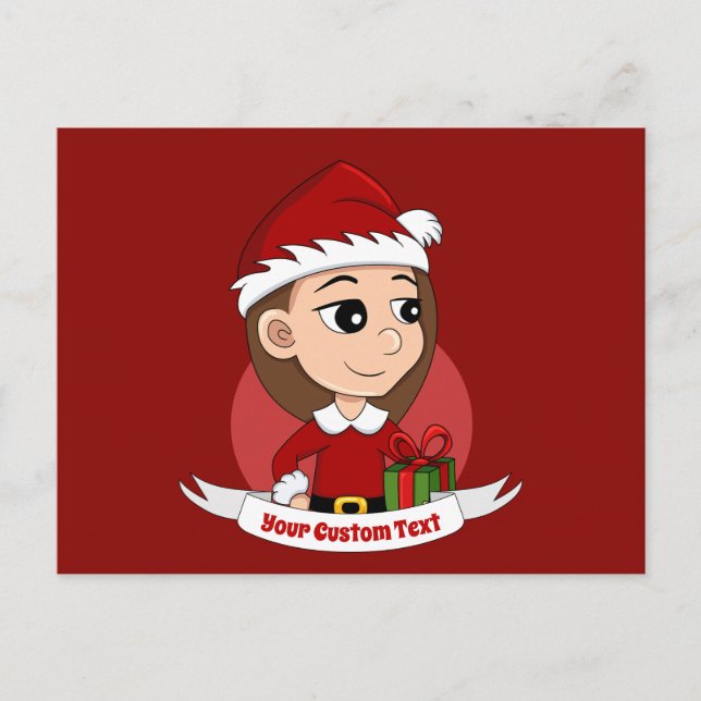 Carte postale de la fille de Noël (Devant)