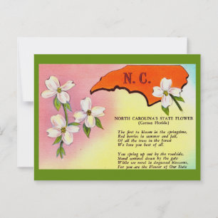 Carte postale de la fleur de l'État de Caroline du