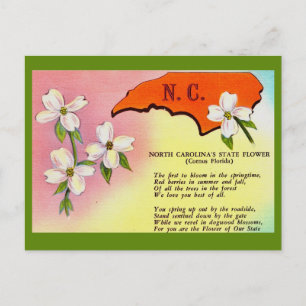 Carte postale de la fleur de l'État de Caroline du