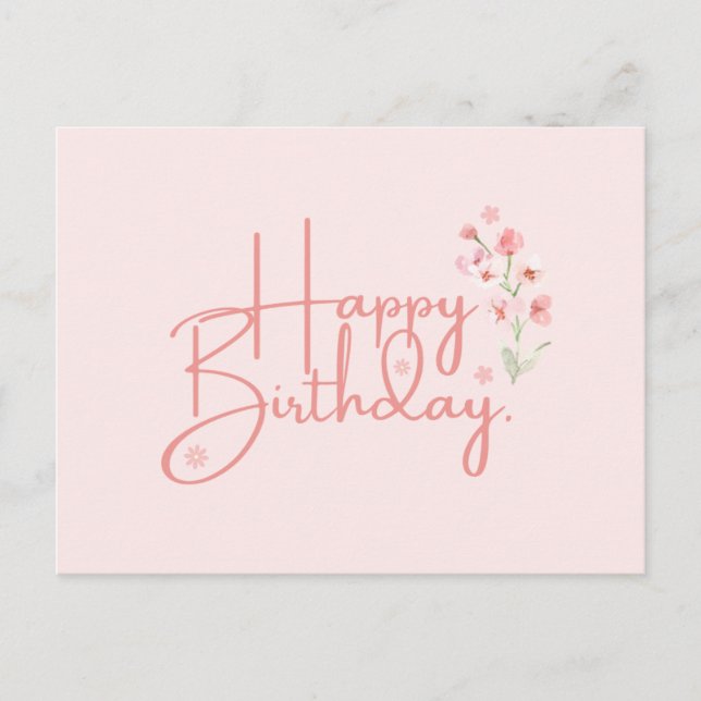 Carte postale de la fleur PInk (Devant)