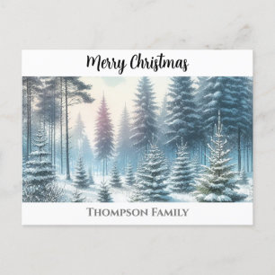 Carte postale de la forêt de pins de Noël personna