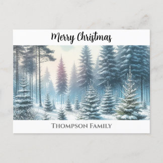 Carte postale de la forêt de pins de Noël personna