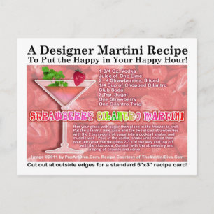 Carte postale de la fraise Cilantro Martini Recett