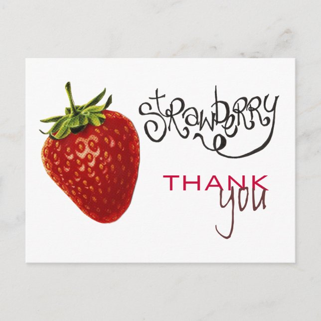 Carte postale de la fraise Merci (Devant)