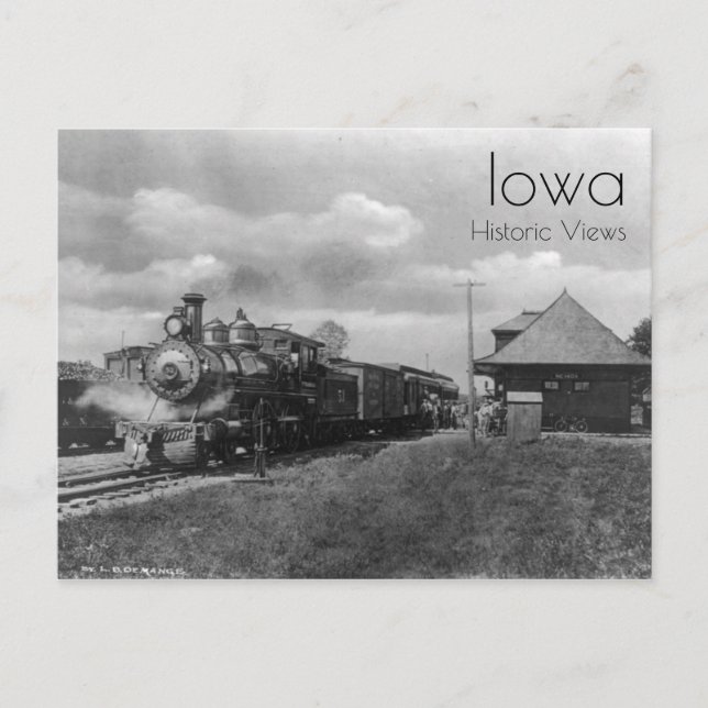 Carte postale de la gare de Nevada, Iowa (Devant)
