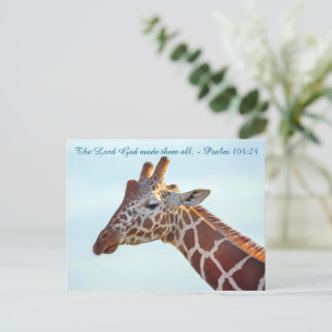 Carte postale de la girafe chrétienne