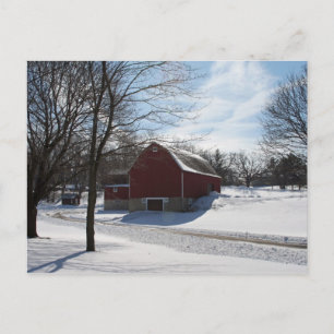 Carte postale de la grange d'hiver