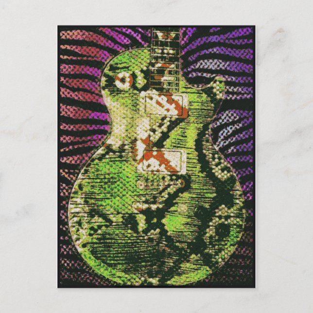 Carte postale de la guitare à peau de serpent (Devant)