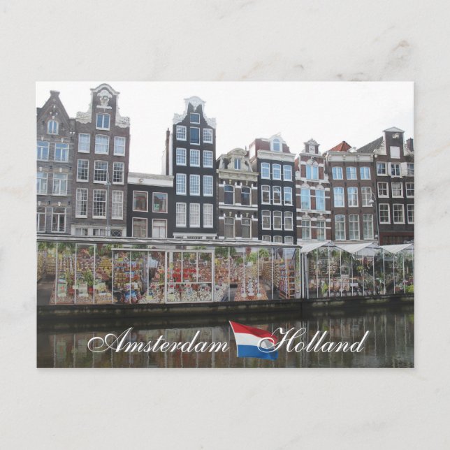 Carte postale de la Hollande du marché de fleur (Devant)