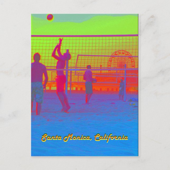 Carte postale de la jetée de volley-ball de plage  (Devant)