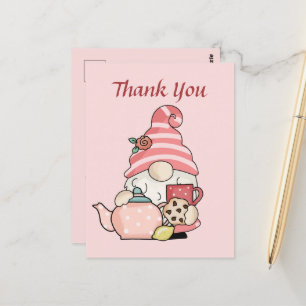 Carte postale de la jolie maison de thé merci gnom