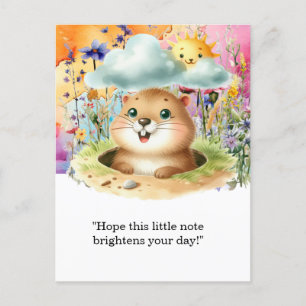 Carte postale de la journée de la marmotte - Un ac