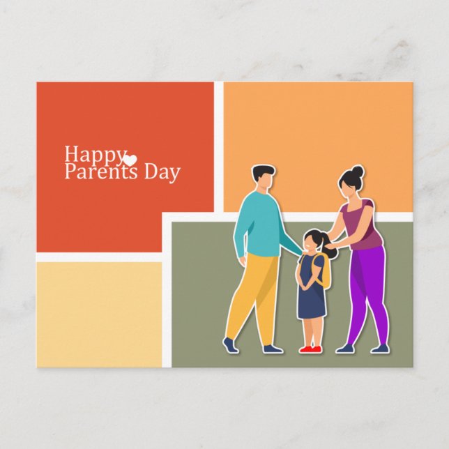 Carte postale de la Journée des parents heureux et (Devant)