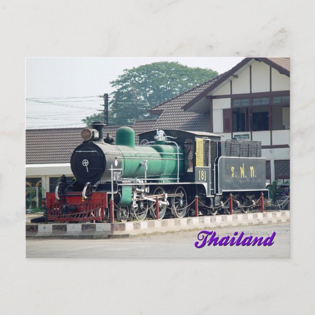 Carte postale de la locomotive Phitsanulok Thaïlan (Devant)