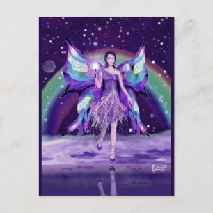 Carte postale de la magie de la pluie violette