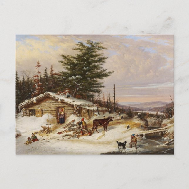 Carte postale de la maison de journaux d'hiver (Devant)