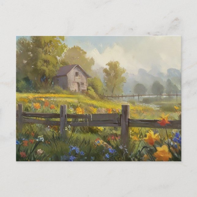 Carte postale de la maison de la nature estivale (Devant)