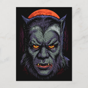 Carte postale de la malédiction du loup-garou