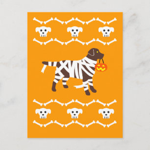 Carte postale de la maman Labrador au chocolat d'H