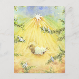 Carte postale de la Manger de Noël Jésus avec Ador