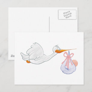 Carte postale de la marchandise de cigogne