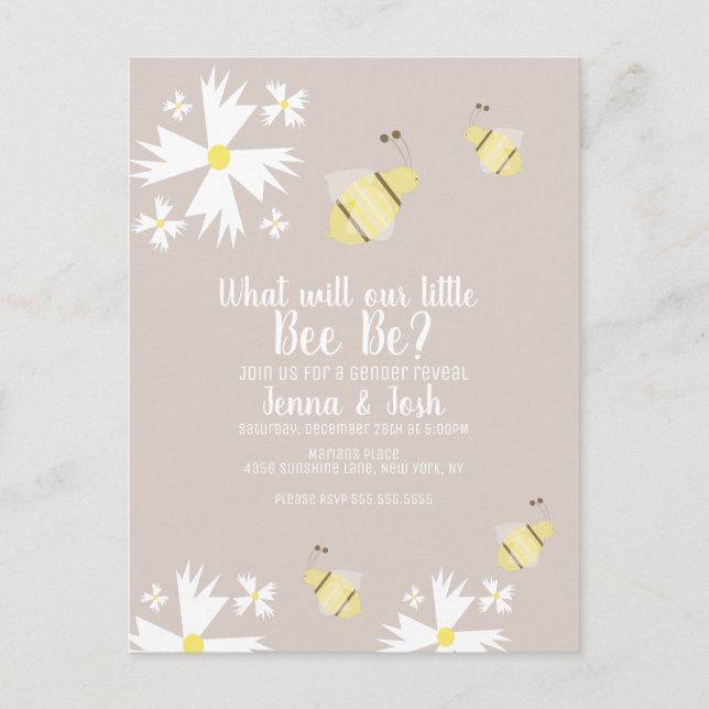 Carte postale de la marguerite d'abeilles (Devant)