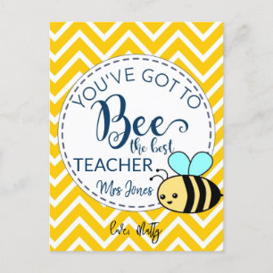 Carte postale de la meilleure enseignante abeille