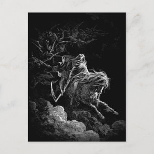 Carte postale de la mort à travers un ciel nocturn