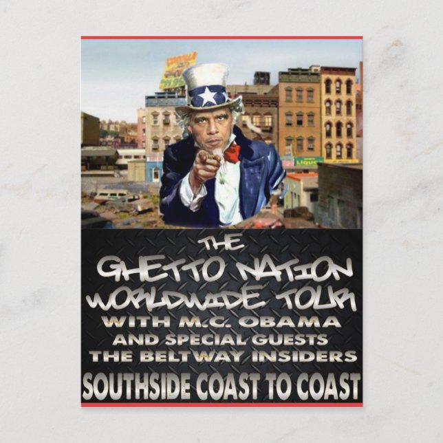 Carte postale de la nation ghetto de MC Obama (Devant)