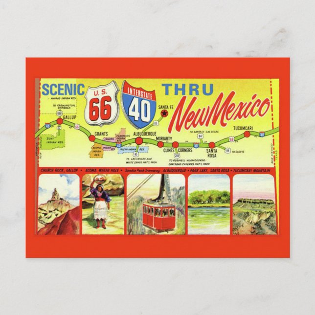Carte postale de la Nouvelle-Mexique de la Route 6 (Devant)