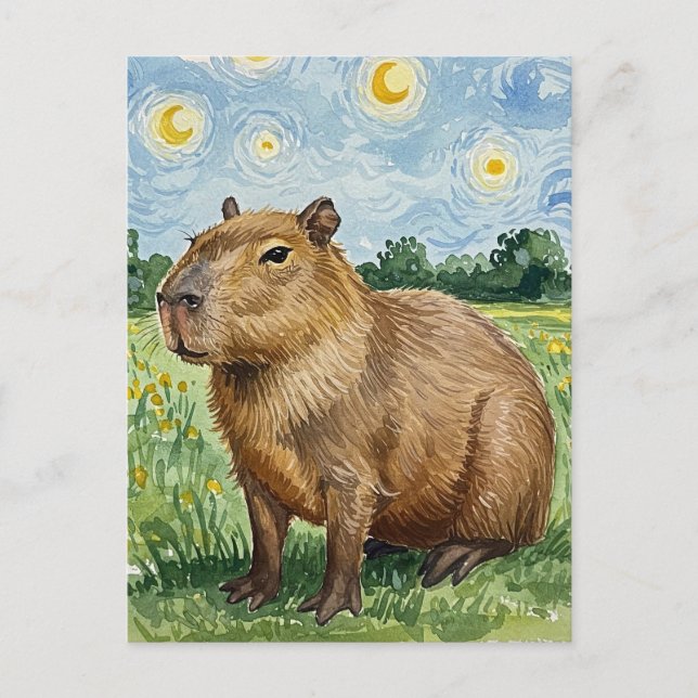 Carte postale de la Nuit étoilée de Van Gogh avec  (Devant)