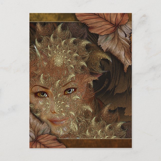 Carte postale de la nymphe du bois d'automne (Devant)