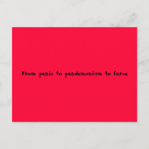 Carte Postale De la panique aux pandémies à la farce