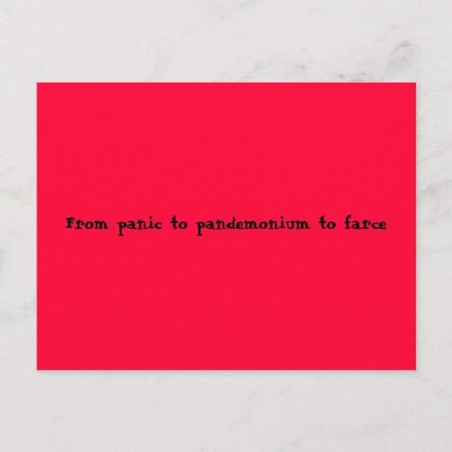 Carte Postale De la panique aux pandémies à la farce (Devant)