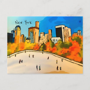 Carte postale de la patinoire de New York